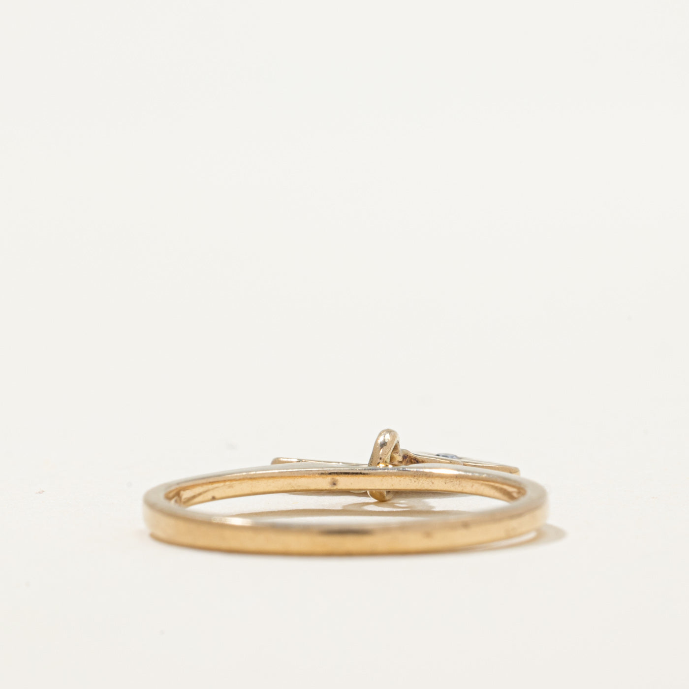 Diamond Double Heart Charm Ring | 0.02ct | SZ 5.25