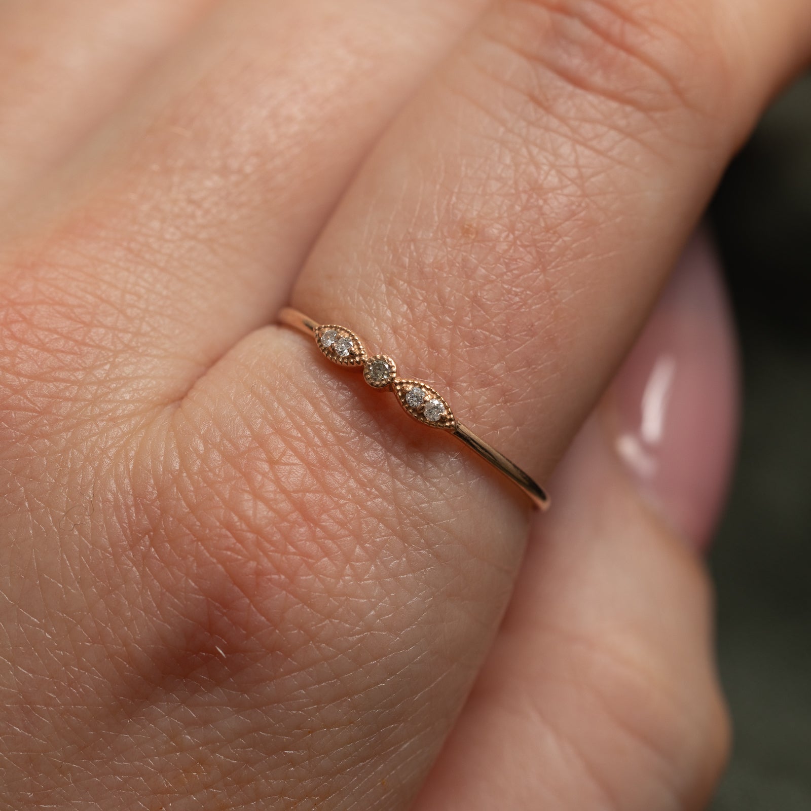 Rose Gold Diamond Petite Ring | 0.04ctw | SZ 9