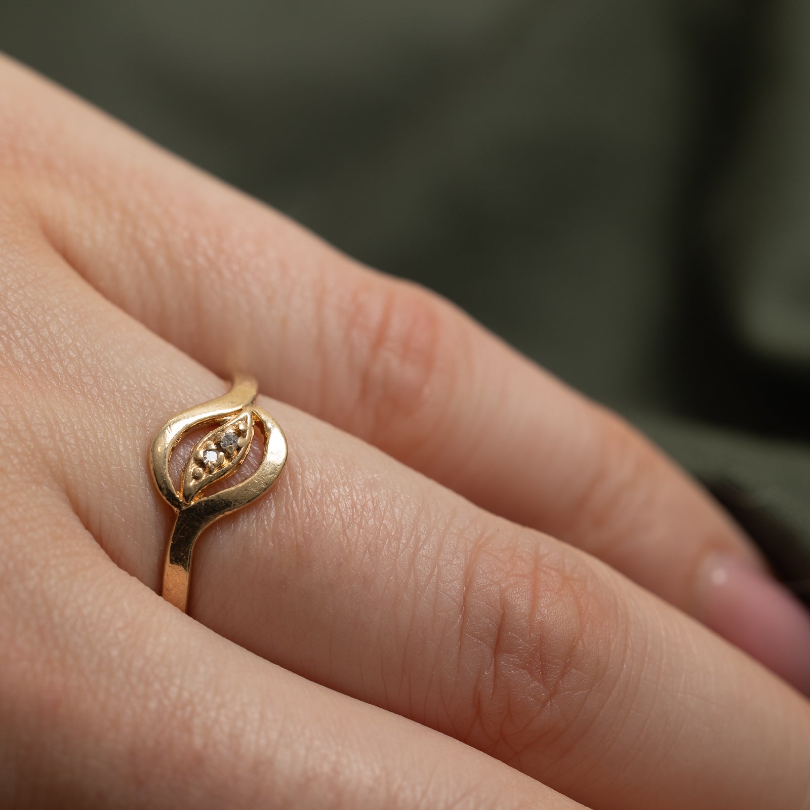 Diamond Open Bypass Ring | 0.01ctw | SZ 5.75