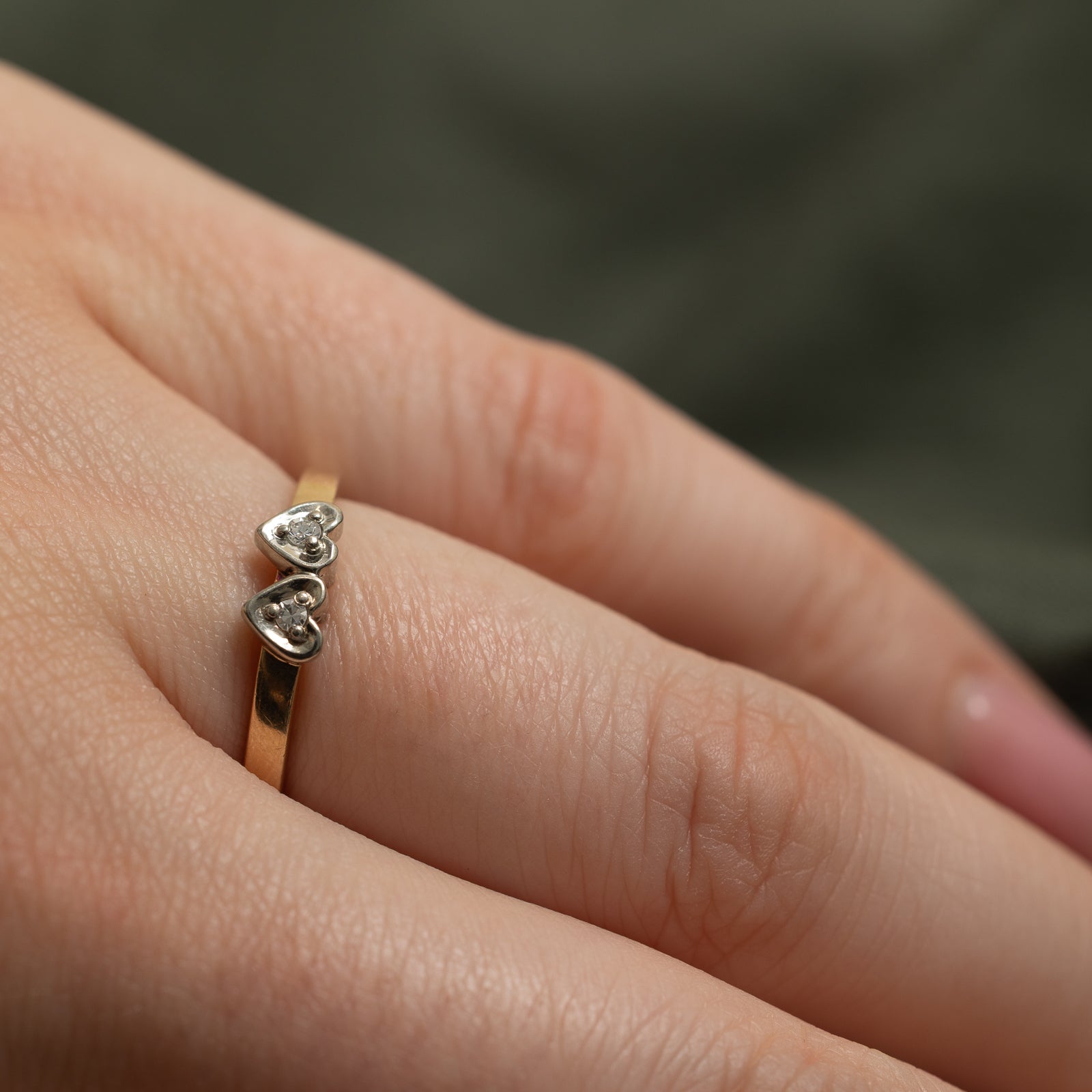Diamond Twin Heart Ring | 0.03ctw | SZ 6.25