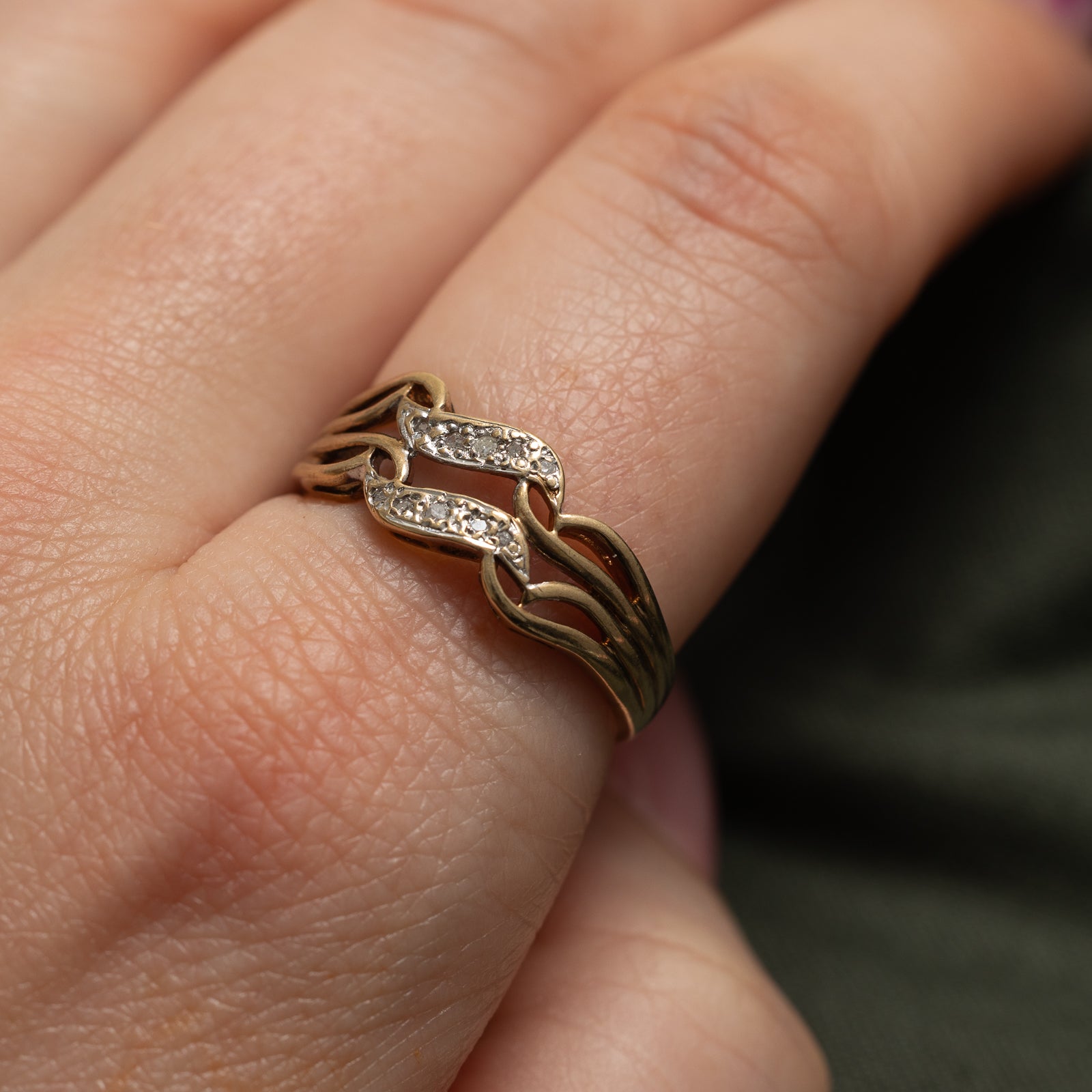 1994 London Diamond Openwork Ring | 0.05ctw | SZ 7.75