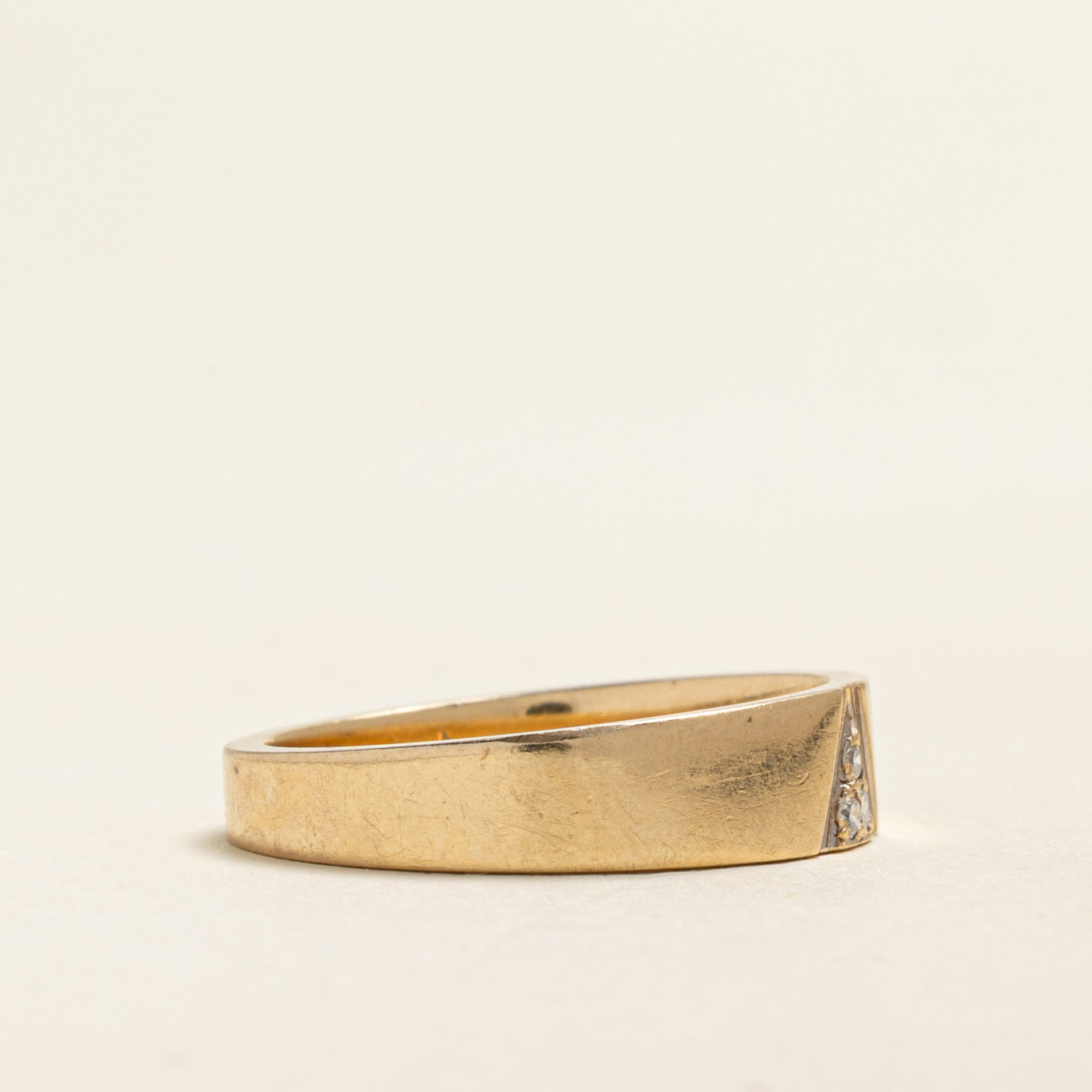 Yellow Gold Diamond Triangle Band | 0.04ctw | 5.25mm | SZ 7