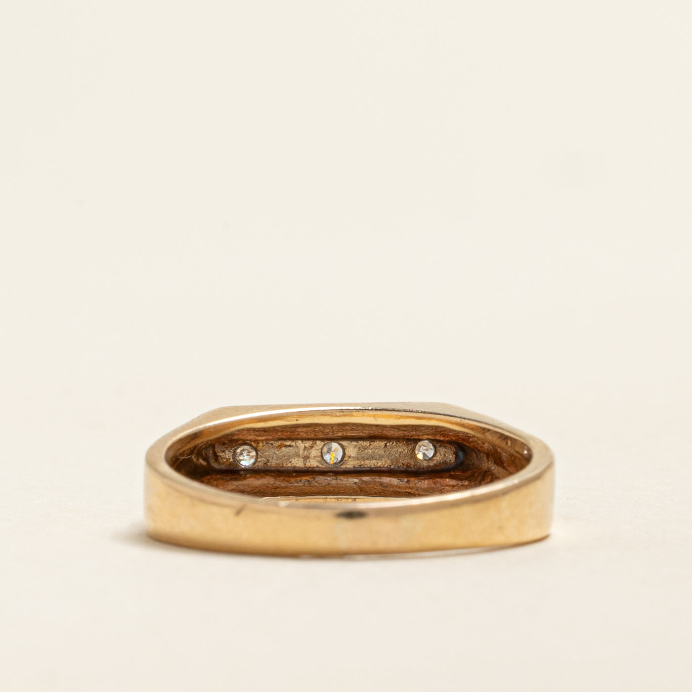 Three Stone Diamond Textured Ring | 0.04ctw | SZ 6