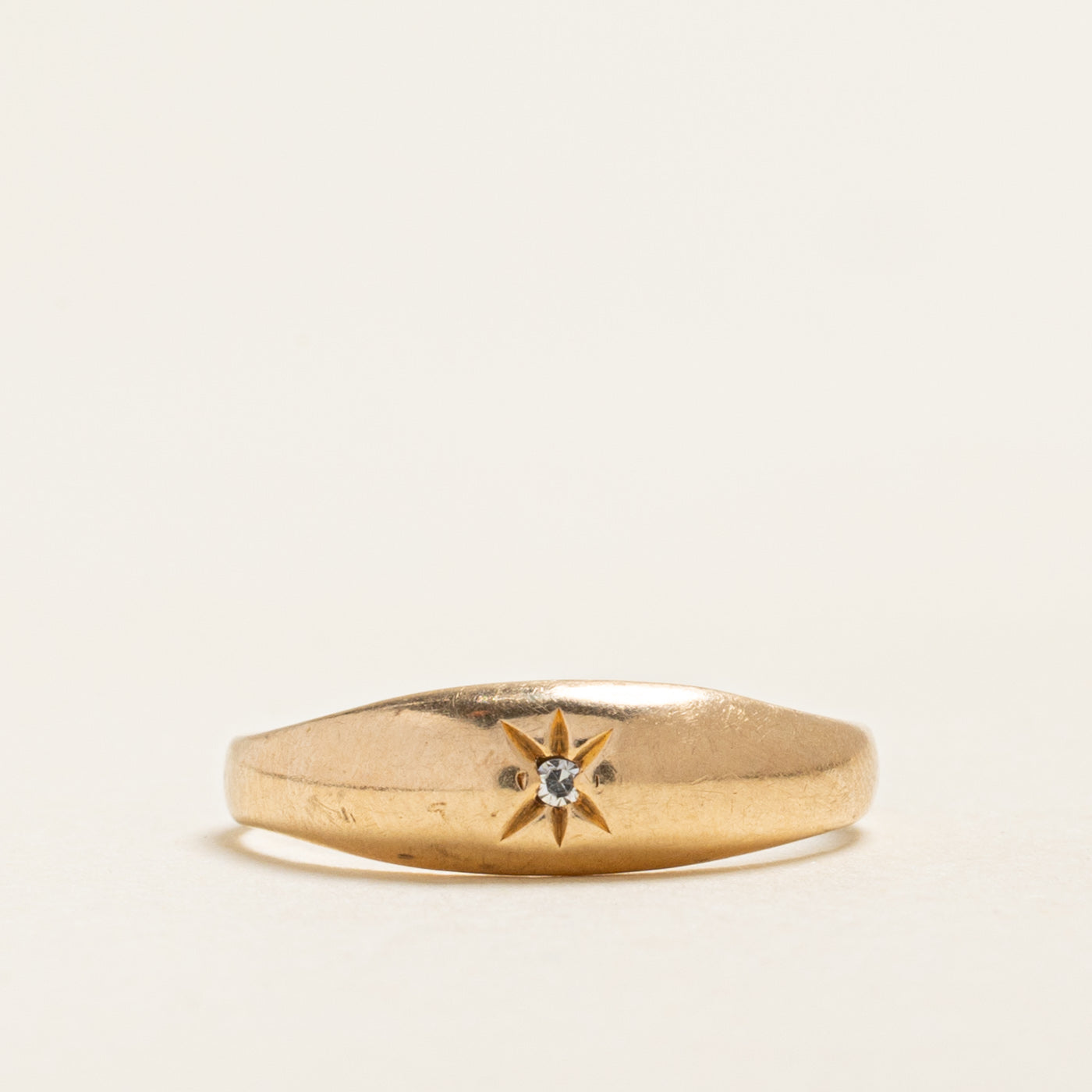 Star Set Diamond Petite Dome Ring | 0.01ct | SZ 5.75