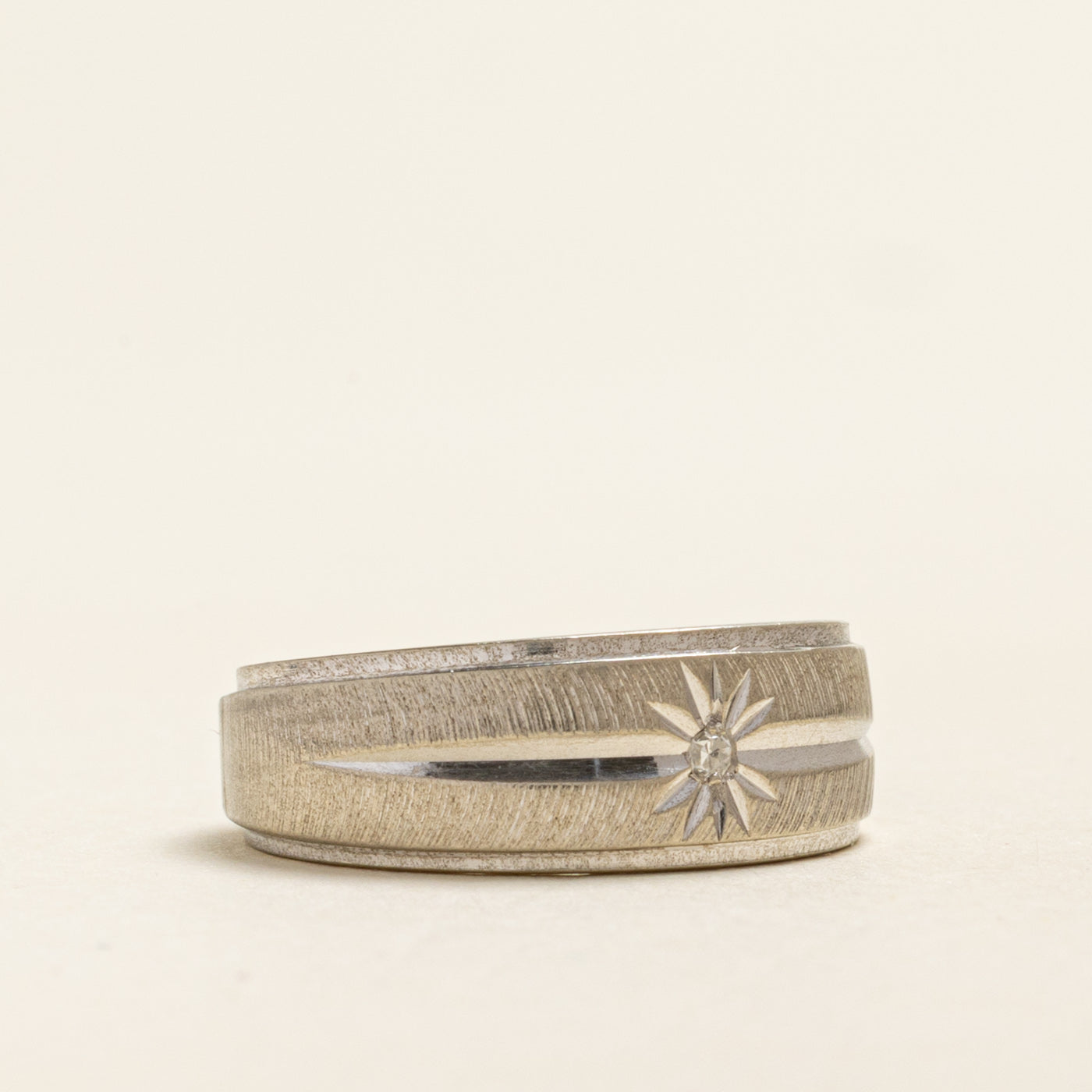 White Gold Star Set Diamond Band | 0.01ct | SZ 5.25