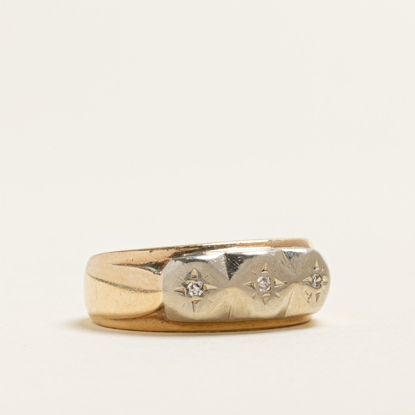 Three Stone Star Set Diamond Band | 0.03ctw | SZ 6.25