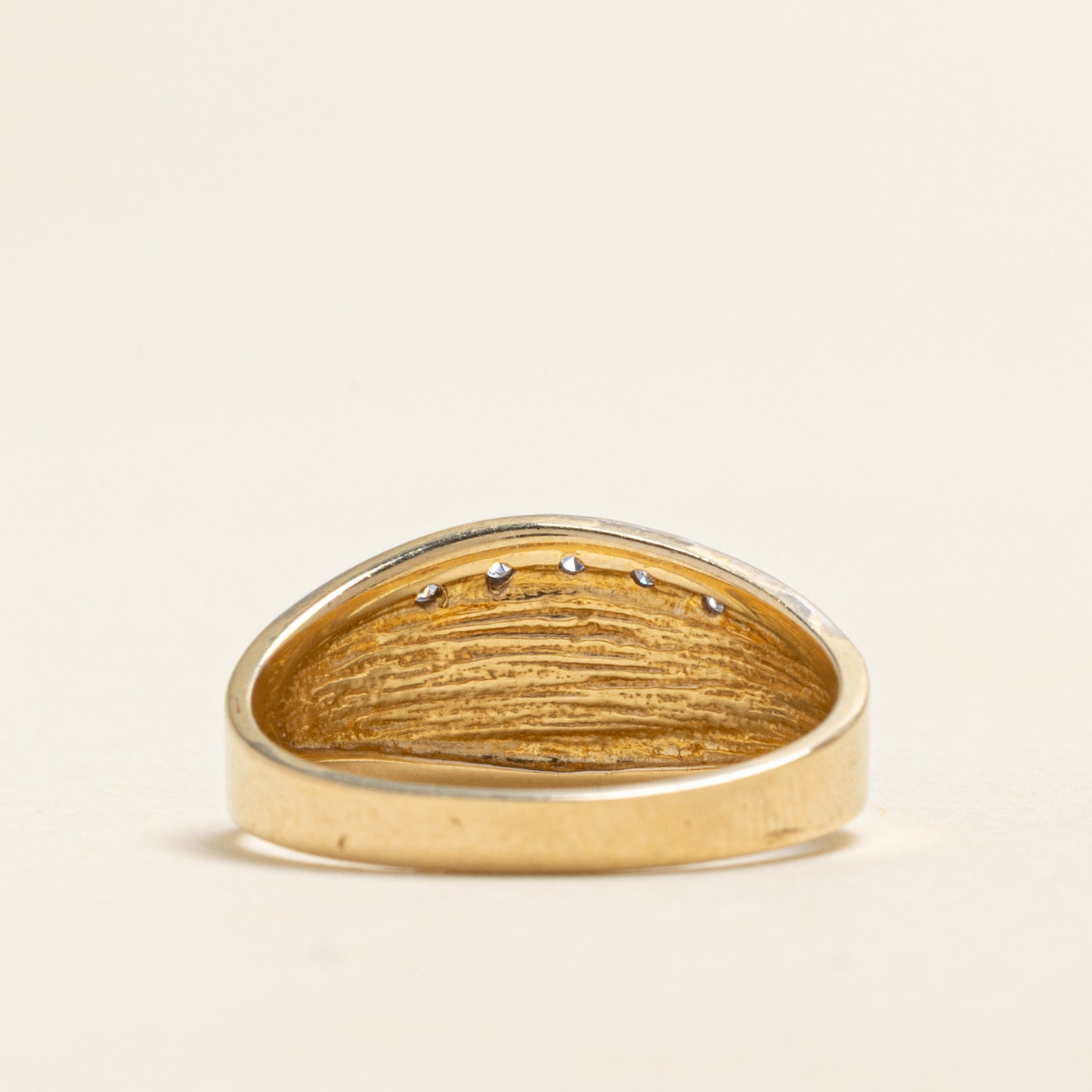 Yellow Gold Diamond Tapered Ring | 0.05ctw | SZ 7