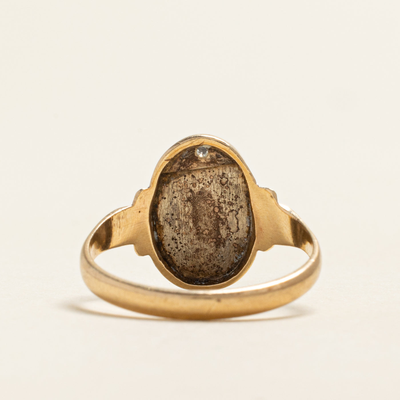 Diamond "MJ" Initial Signet Ring | 0.01ct | SZ 7.25