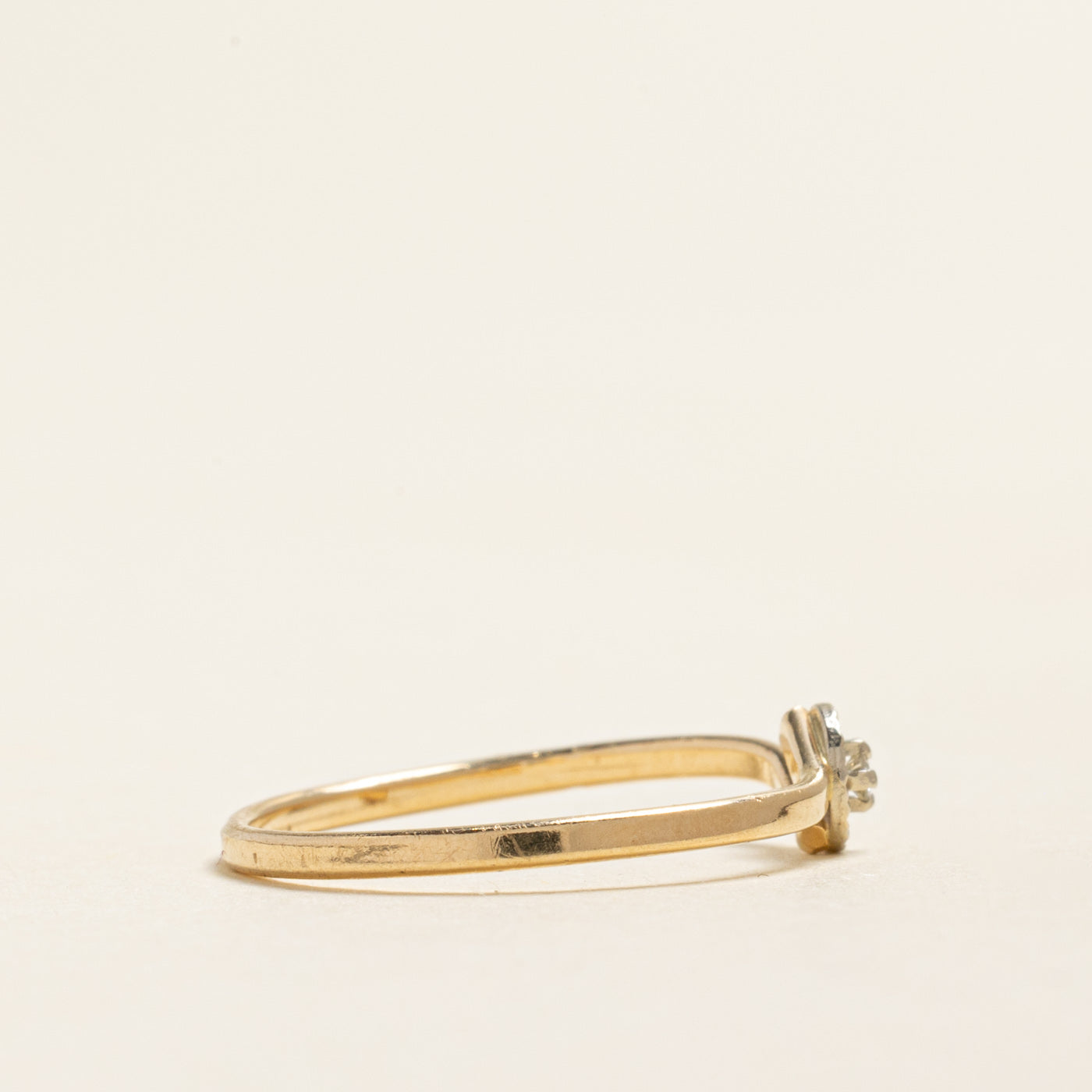 Illusion Set Diamond Wave Ring | 0.02ct | SZ 5.75