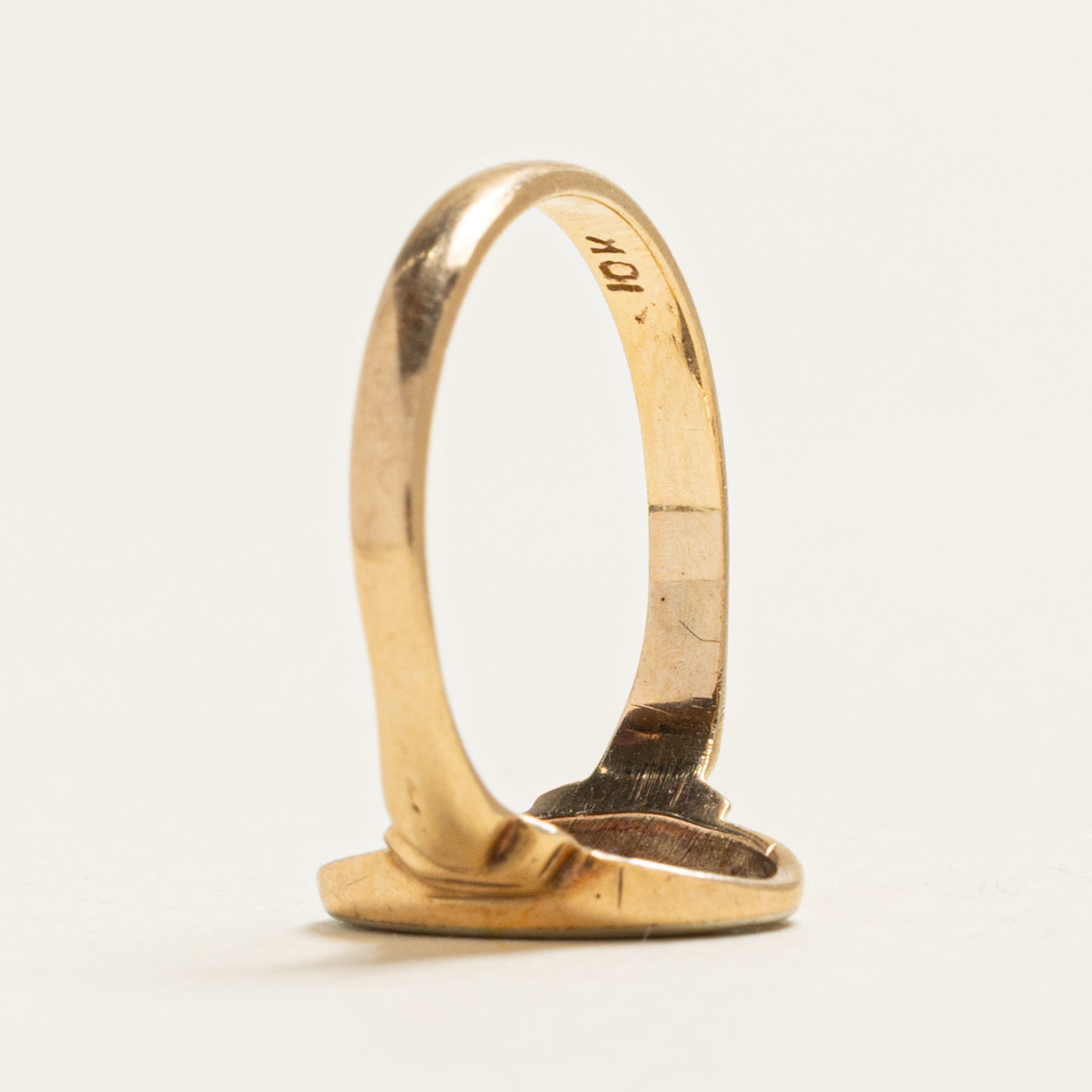Diamond "MJ" Initial Signet Ring | 0.01ct | SZ 7.25