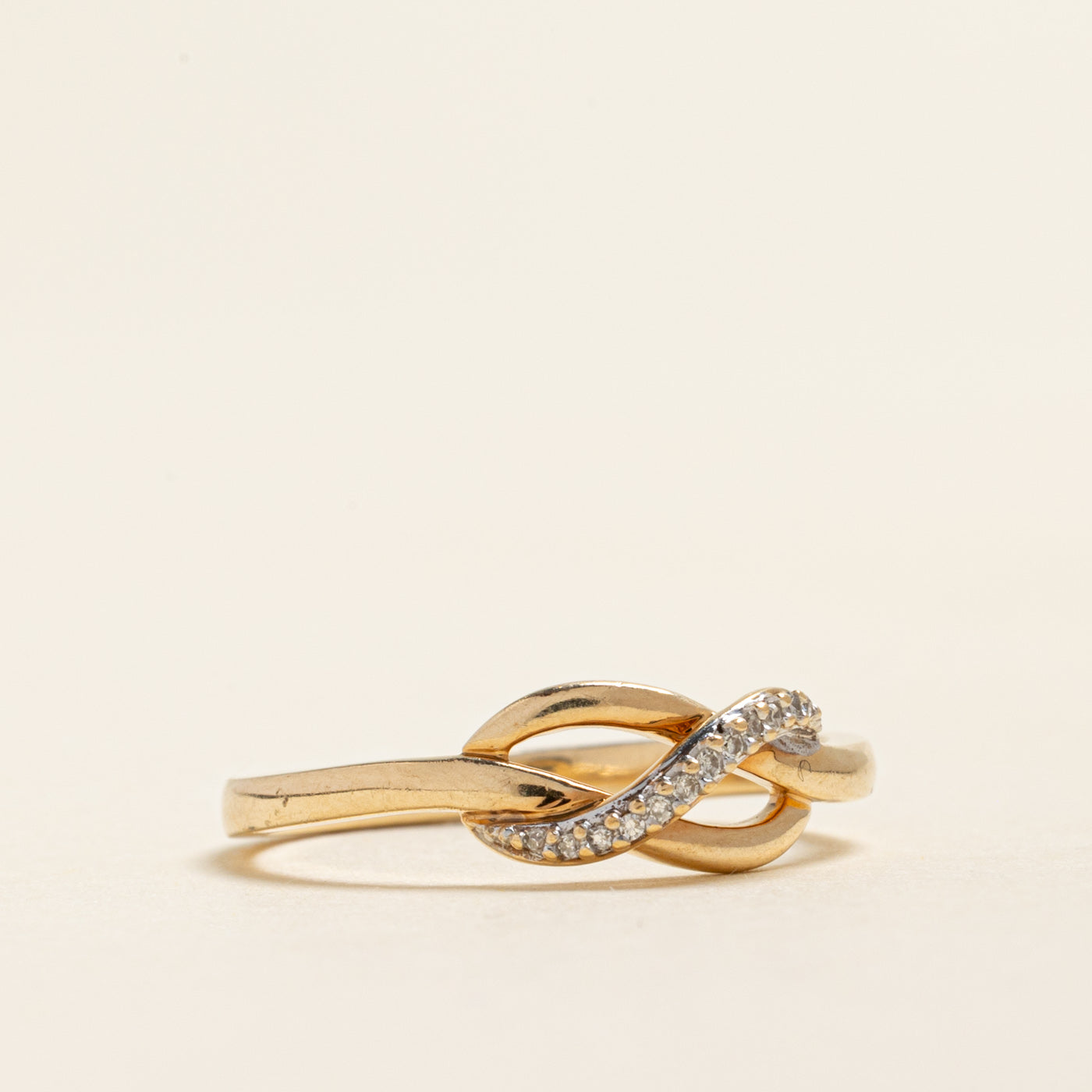 Yellow Gold Diamond Knot Ring | 0.03ctw | SZ 7.25