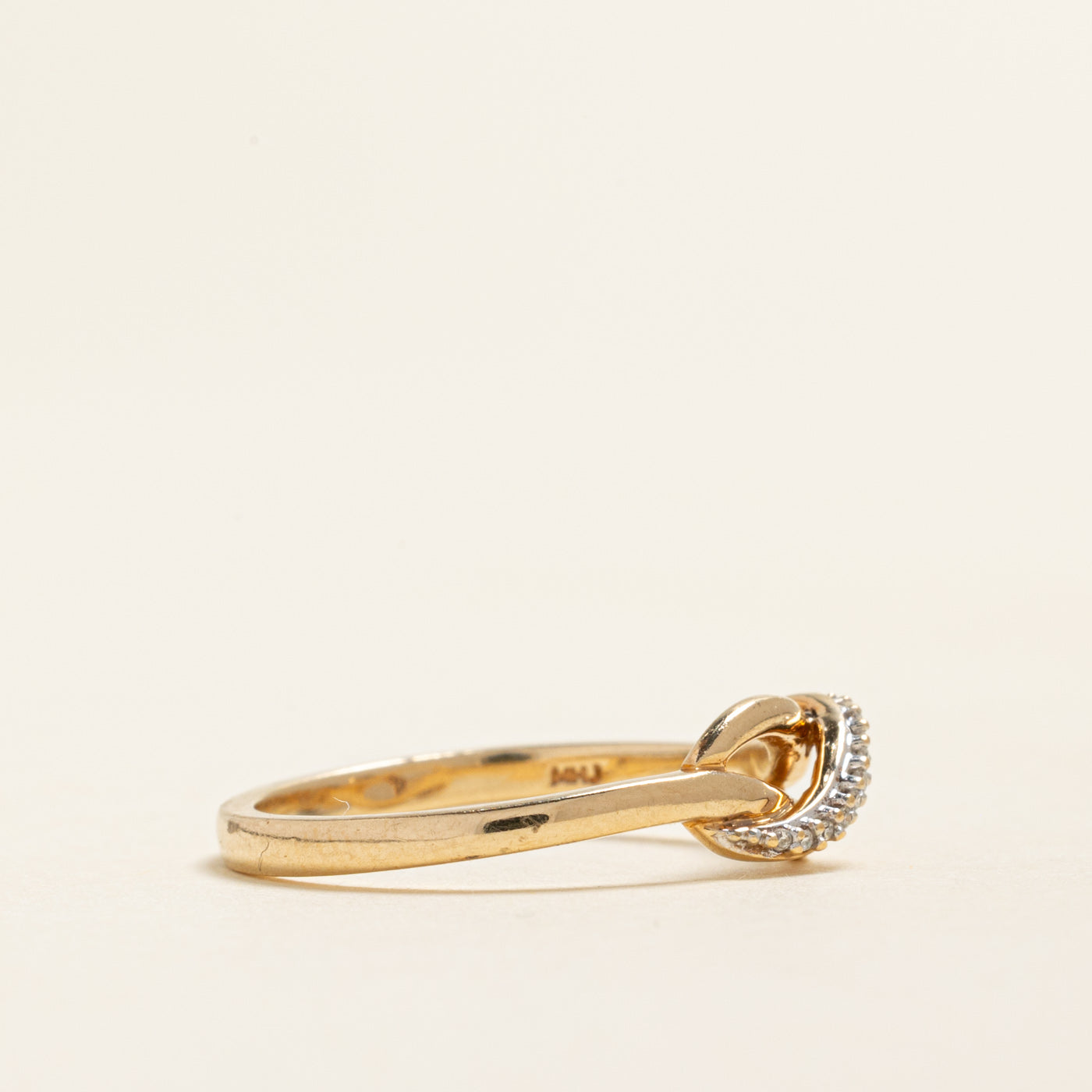 Yellow Gold Diamond Knot Ring | 0.03ctw | SZ 7.25