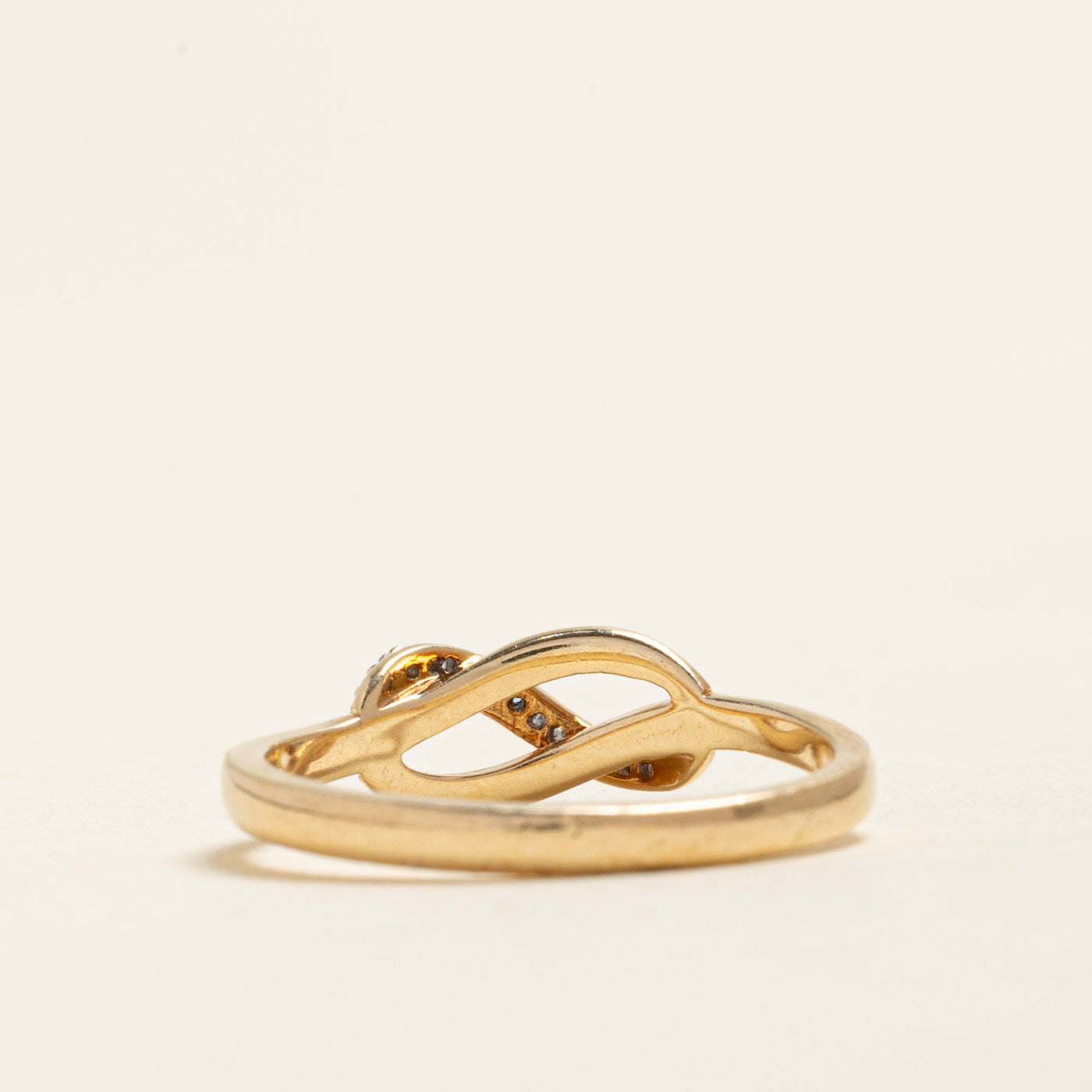 Yellow Gold Diamond Knot Ring | 0.03ctw | SZ 7.25