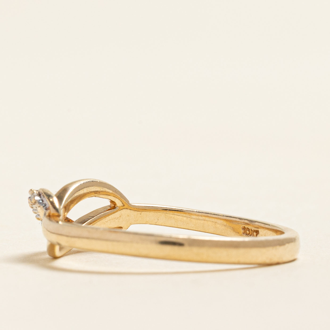 Yellow Gold Diamond Knot Ring | 0.03ctw | SZ 7.25