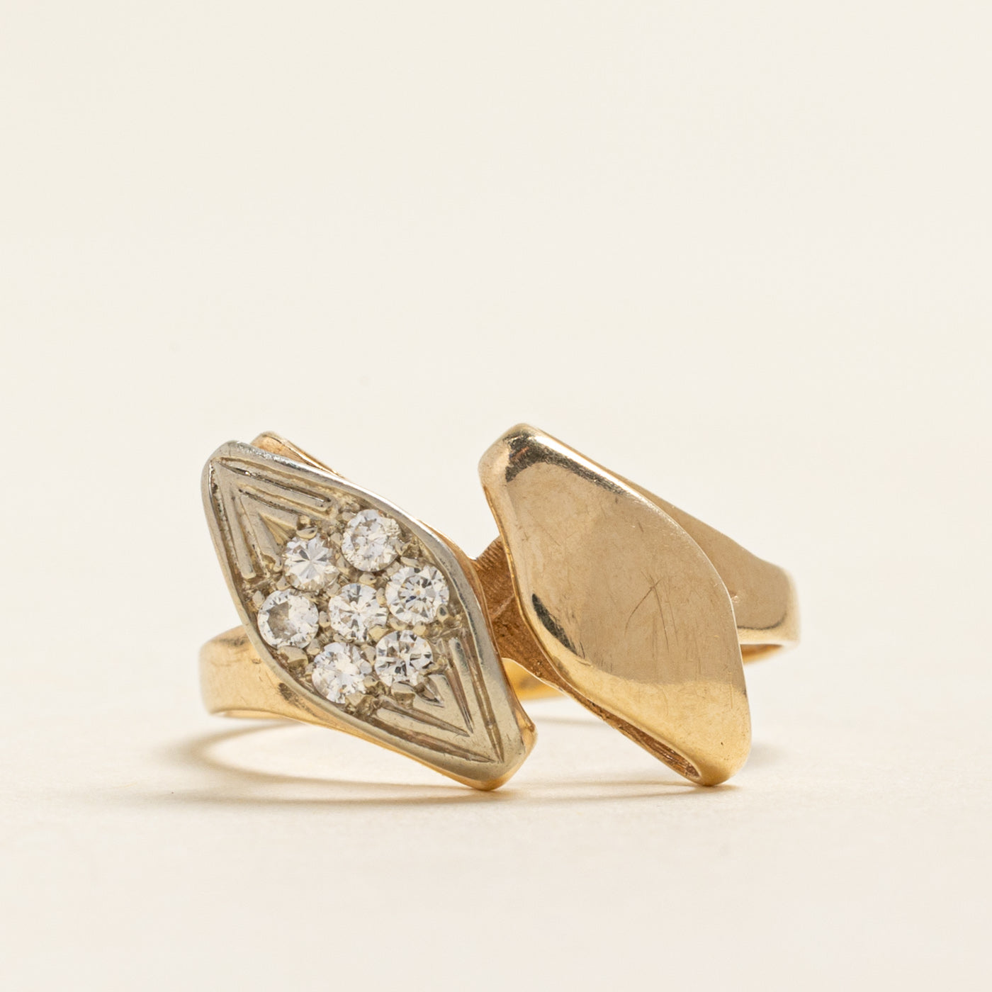 Yellow Gold Diamond Cocktail Ring | 0.15ctw | SZ 6