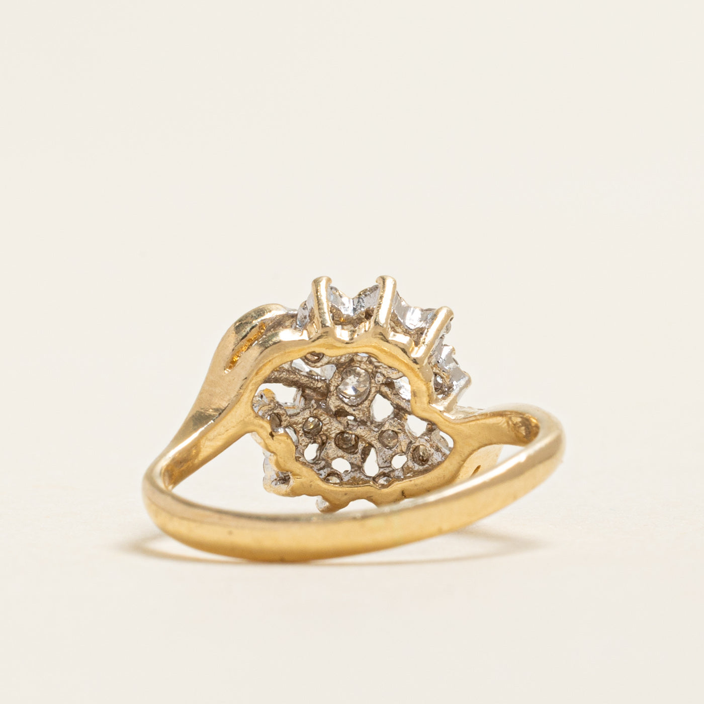 Yellow Gold Diamond Cluster Cocktail Ring | 0.25ctw | SZ 3.75