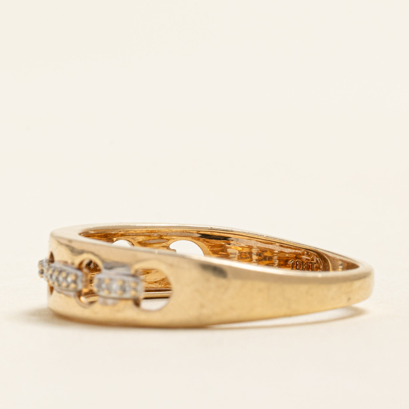 Yellow Gold Diamond Open Band | 0.06ctw | SZ 9