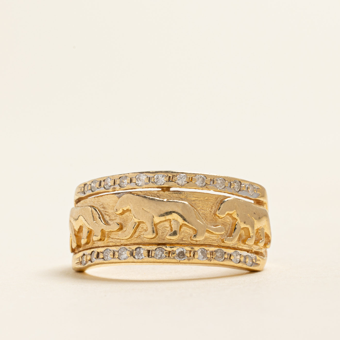 Semi Eternity Diamond Panther Ring | 0.20ctw | SZ 8