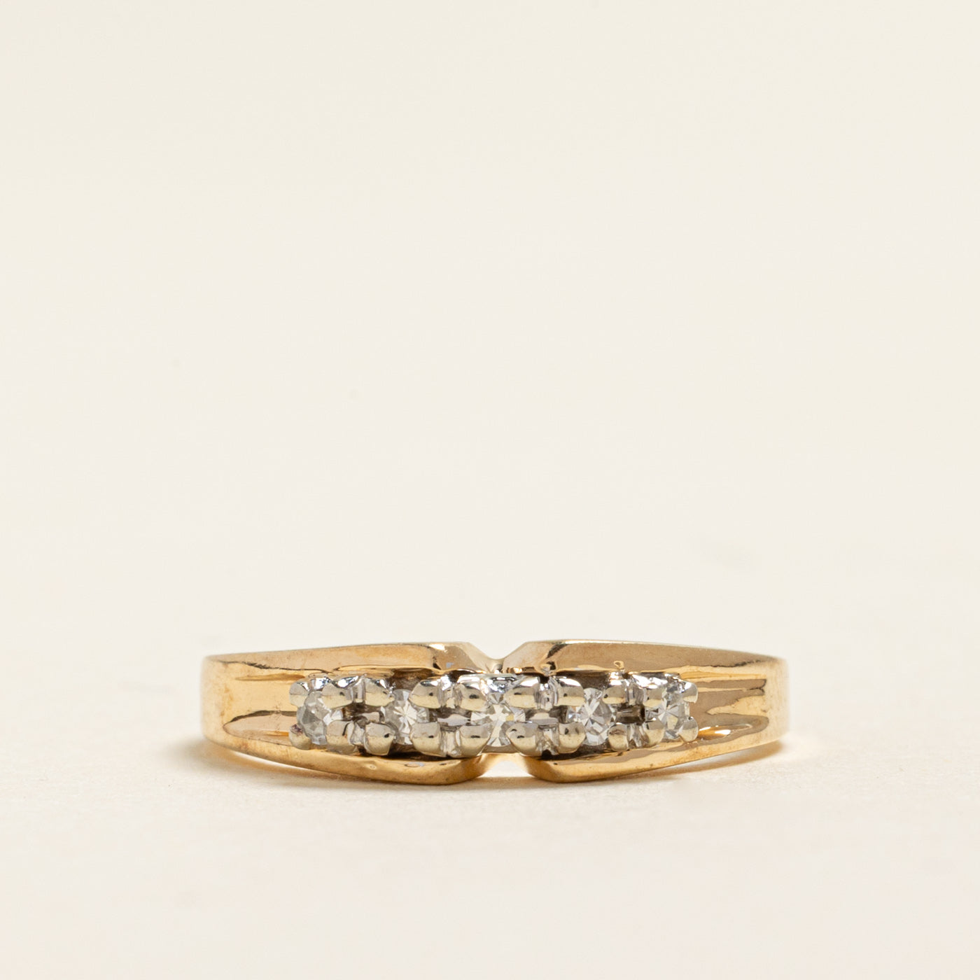 Two Tone Gold Five Stone Diamond Ring | 0.10ctw | SZ 5