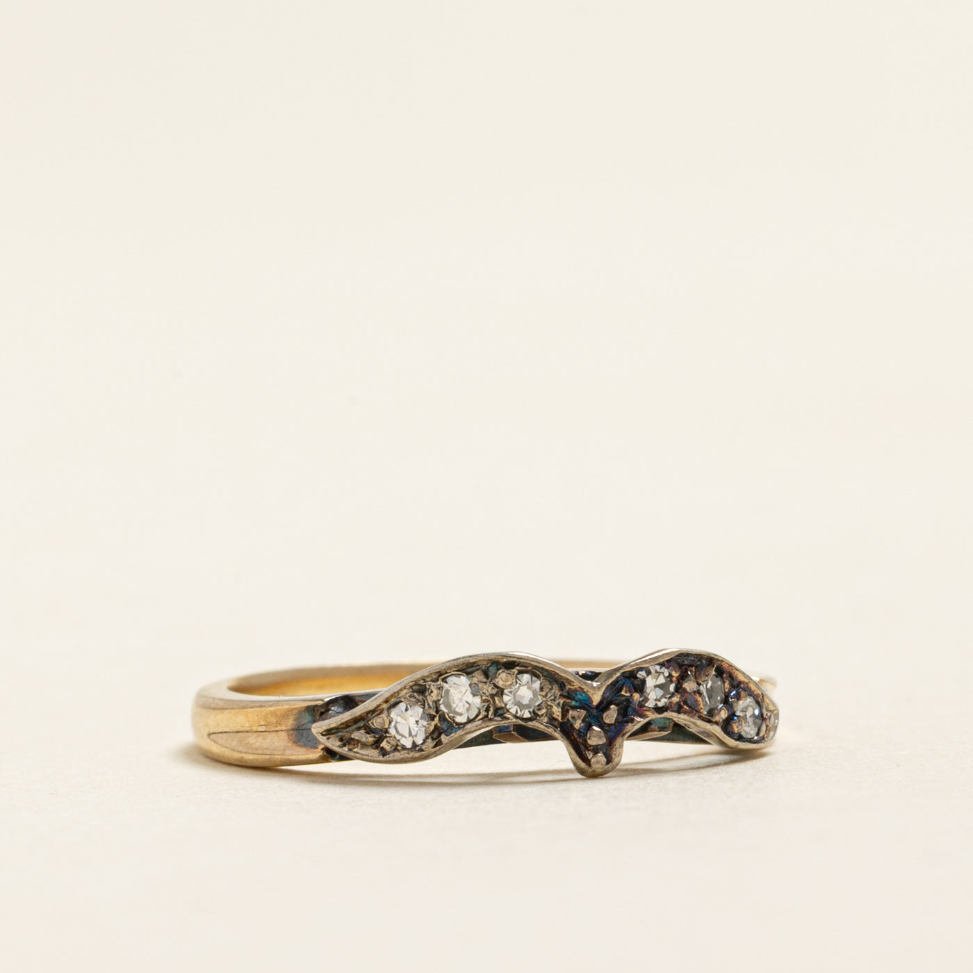 Yellow Gold Diamond Chevron Ring | 0.07ctw | SZ 5