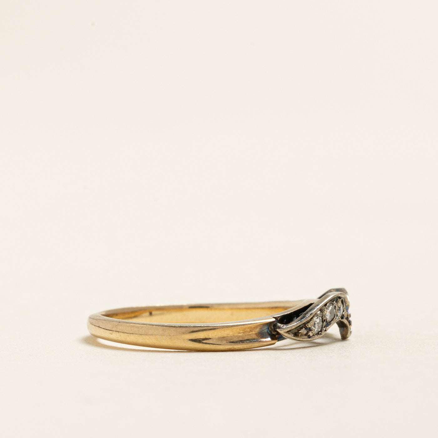 Yellow Gold Diamond Chevron Ring | 0.07ctw | SZ 5