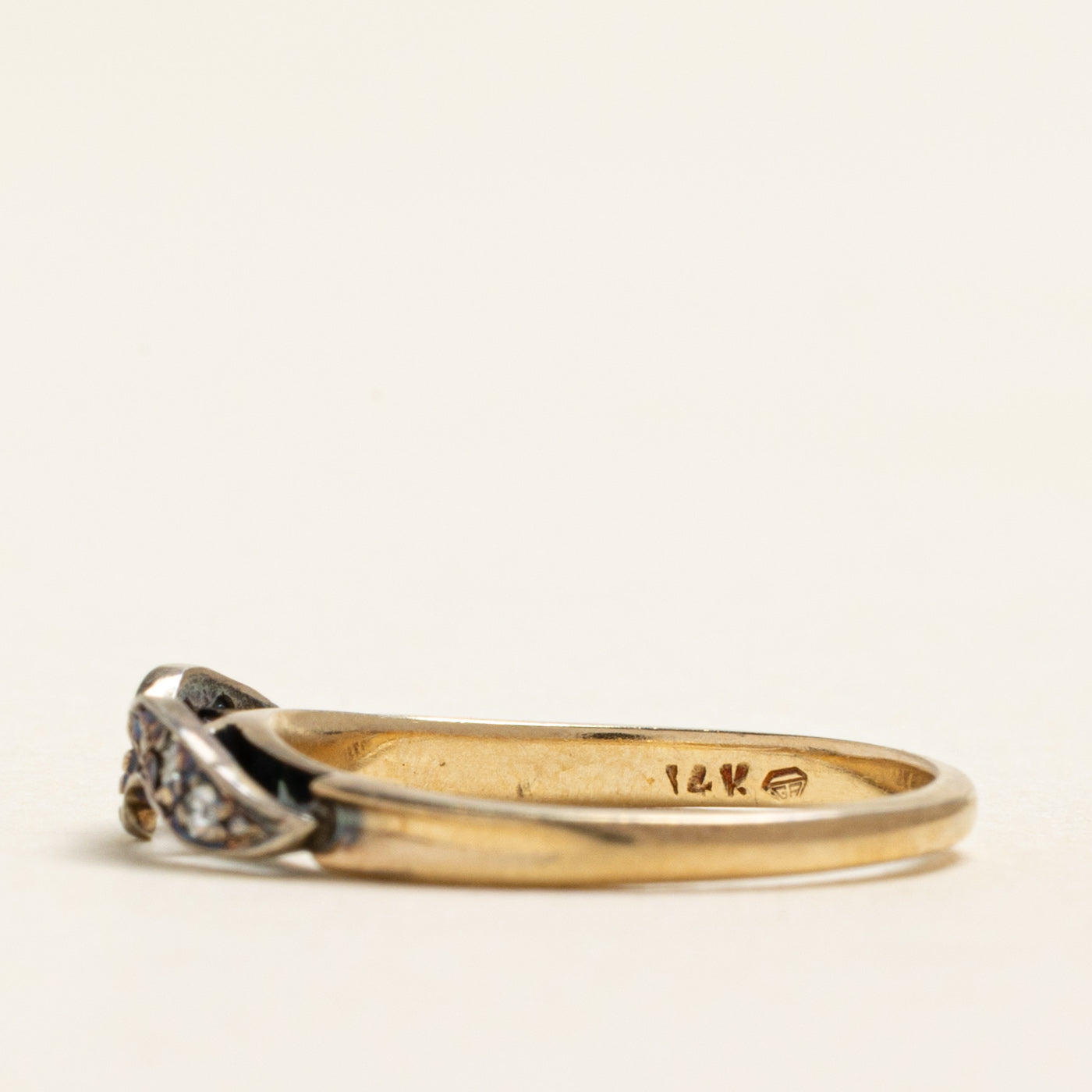 Yellow Gold Diamond Chevron Ring | 0.07ctw | SZ 5