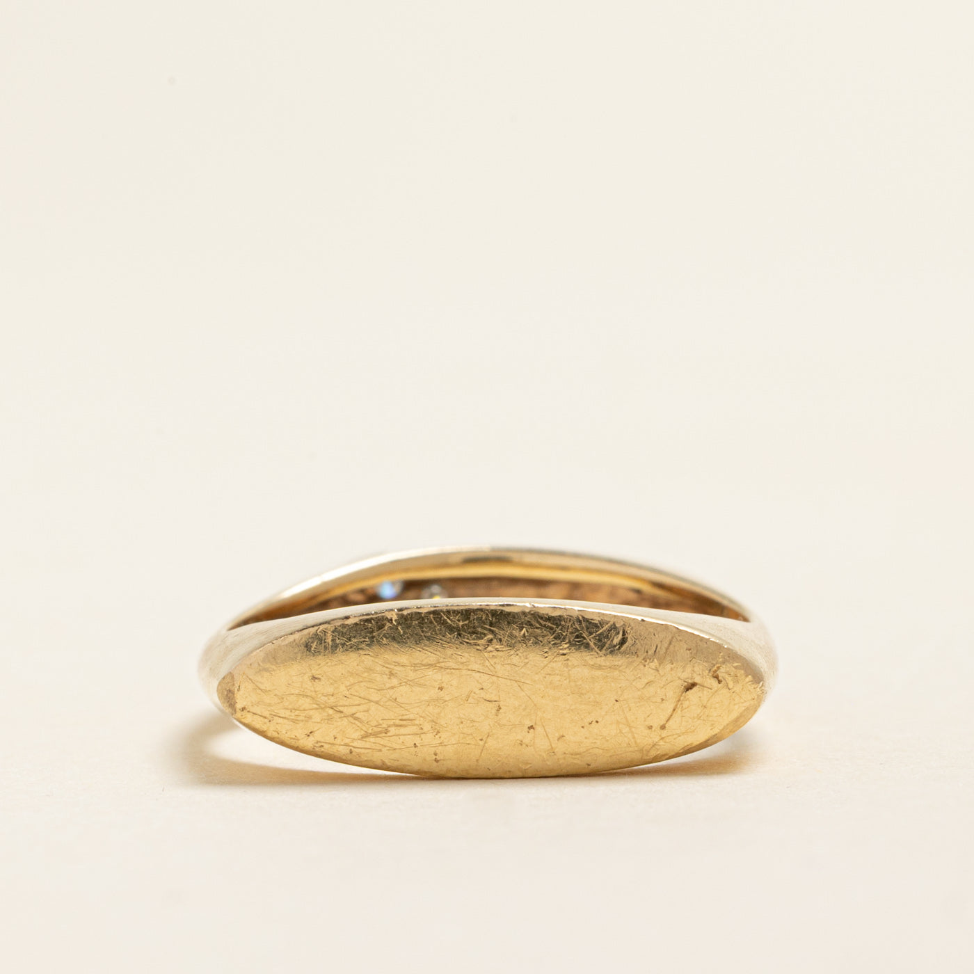 Diagonal Diamond Marquise Signet Ring | 0.07ctw | SZ 9