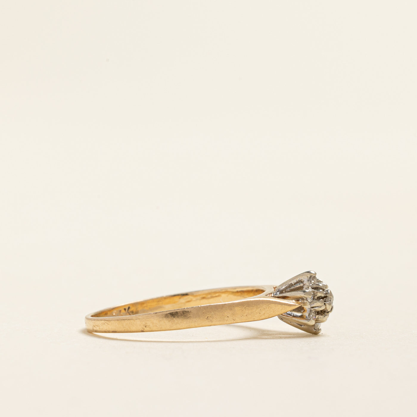 Yellow Gold Diamond Petal Petite Ring | 0.06ctw | SZ 3.5