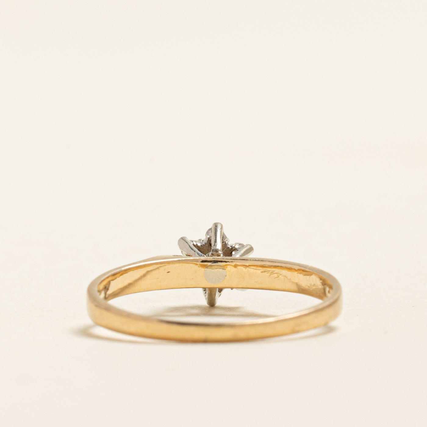 Yellow Gold Diamond Petal Petite Ring | 0.06ctw | SZ 3.5