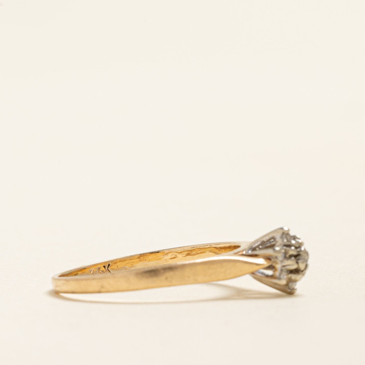 Yellow Gold Diamond Petal Petite Ring | 0.06ctw | SZ 3.5