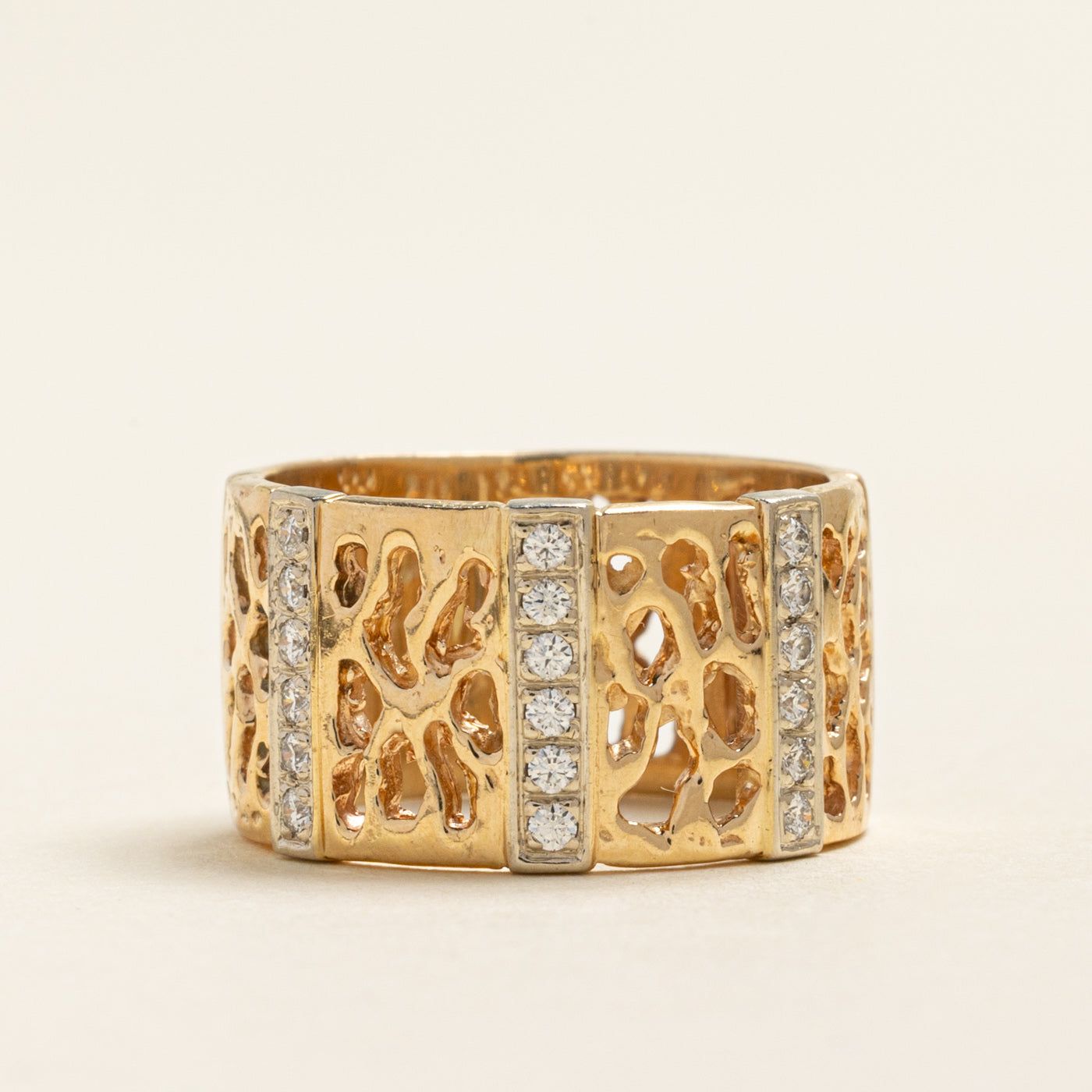 14K Diamond Column Openwork Band | 0.18ctw | SZ 5