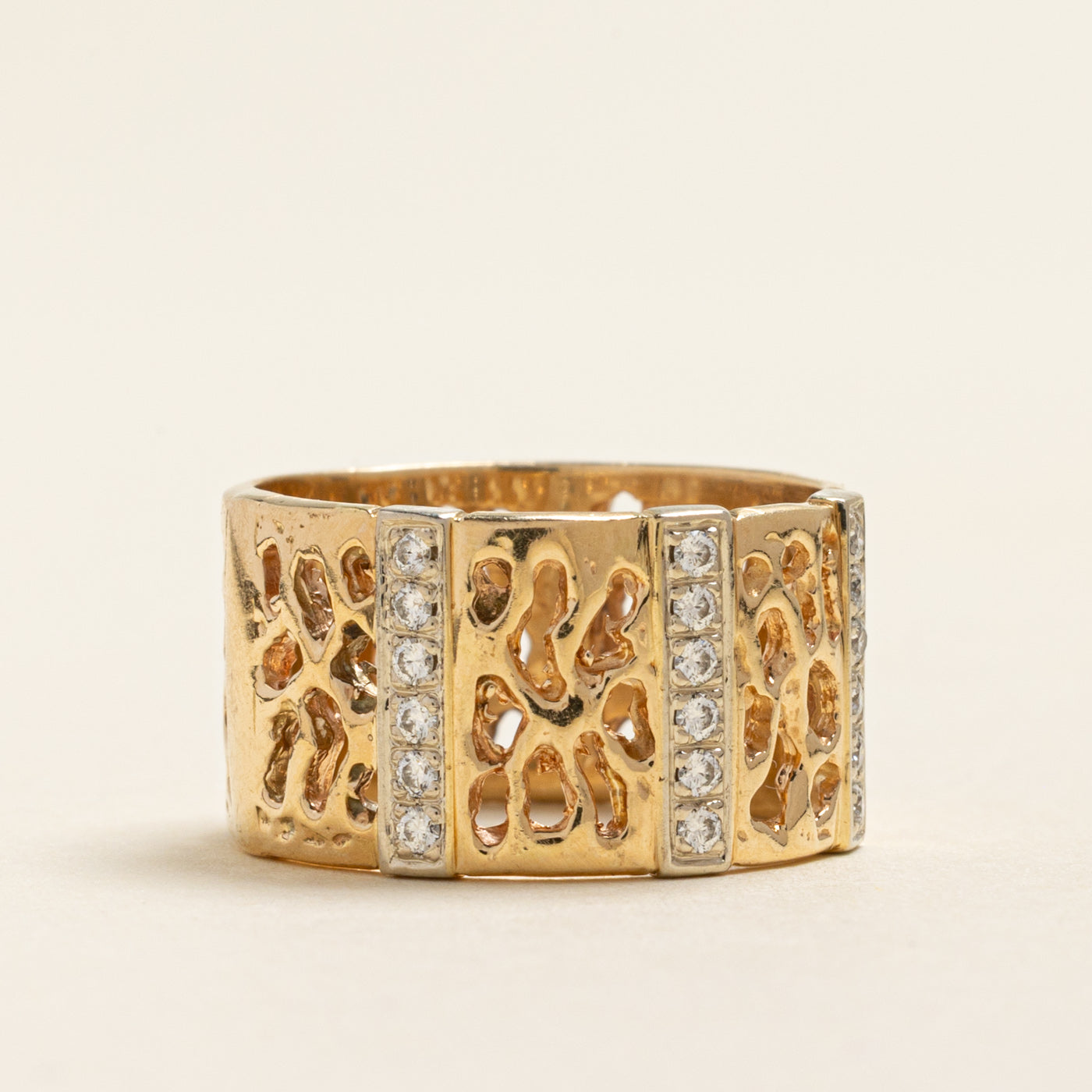 14K Diamond Column Openwork Band | 0.18ctw | SZ 5