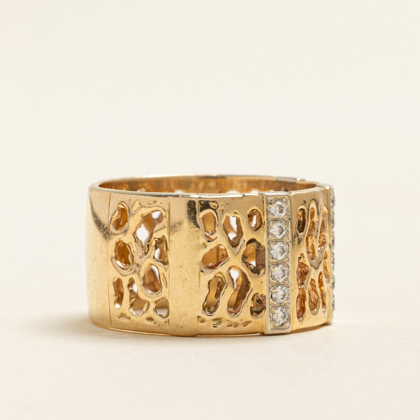 14K Diamond Column Openwork Band | 0.18ctw | SZ 5