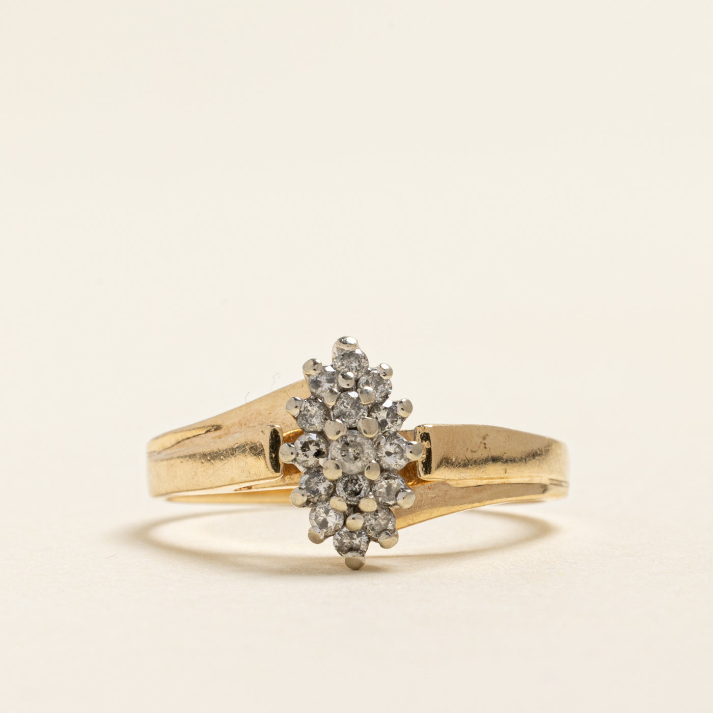 10K Diamond Marquise Cluster Ring | 0.20ctw | SZ 6.25