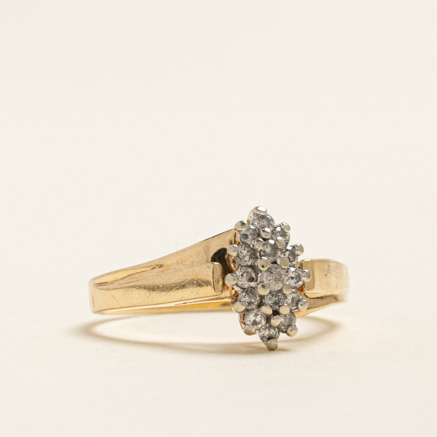 10K Diamond Marquise Cluster Ring | 0.20ctw | SZ 6.25