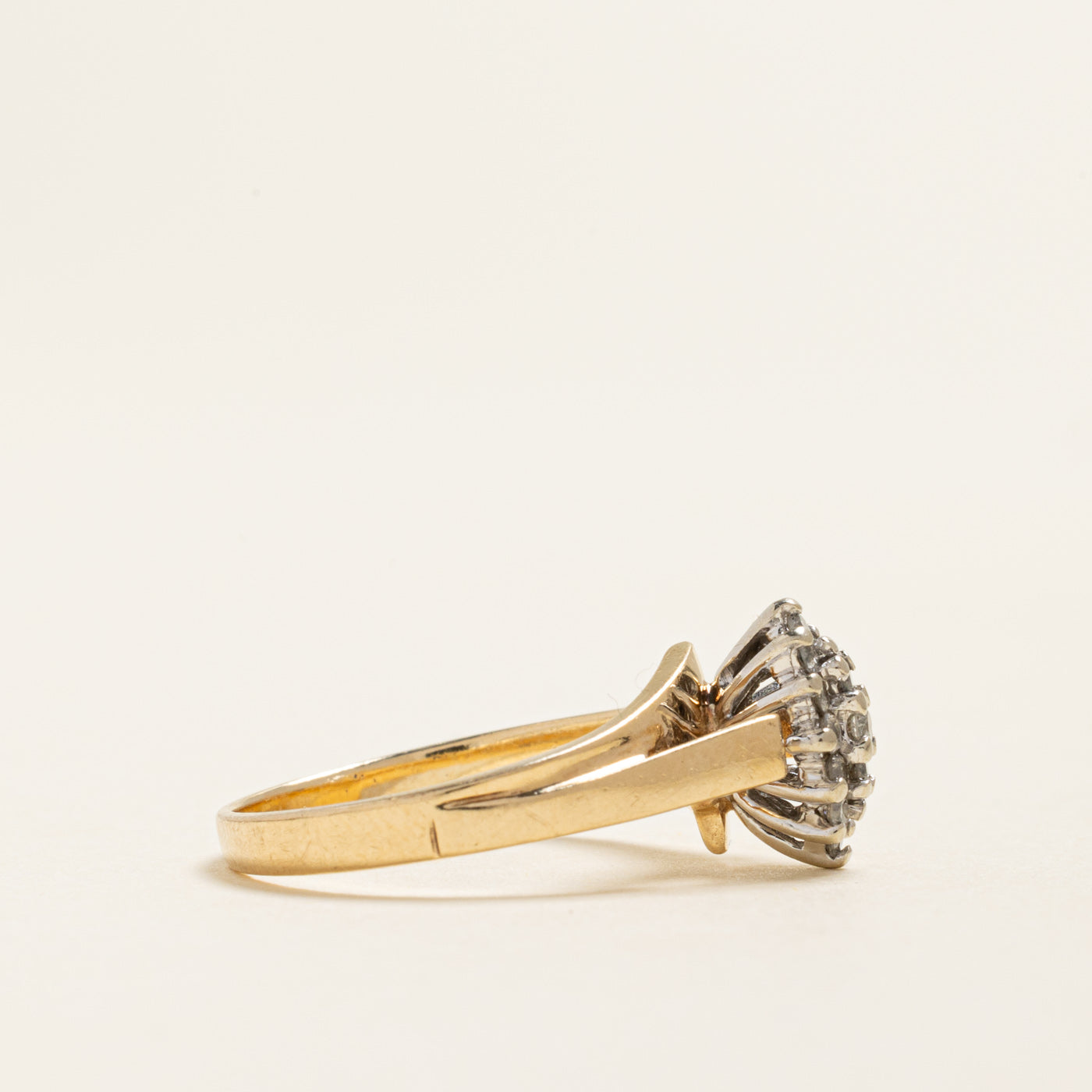 10K Diamond Marquise Cluster Ring | 0.20ctw | SZ 6.25