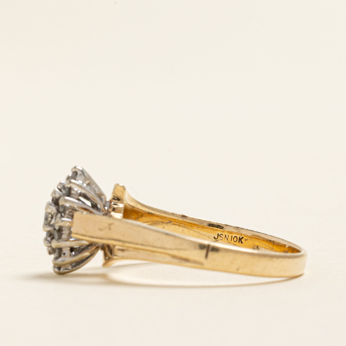 10K Diamond Marquise Cluster Ring | 0.20ctw | SZ 6.25