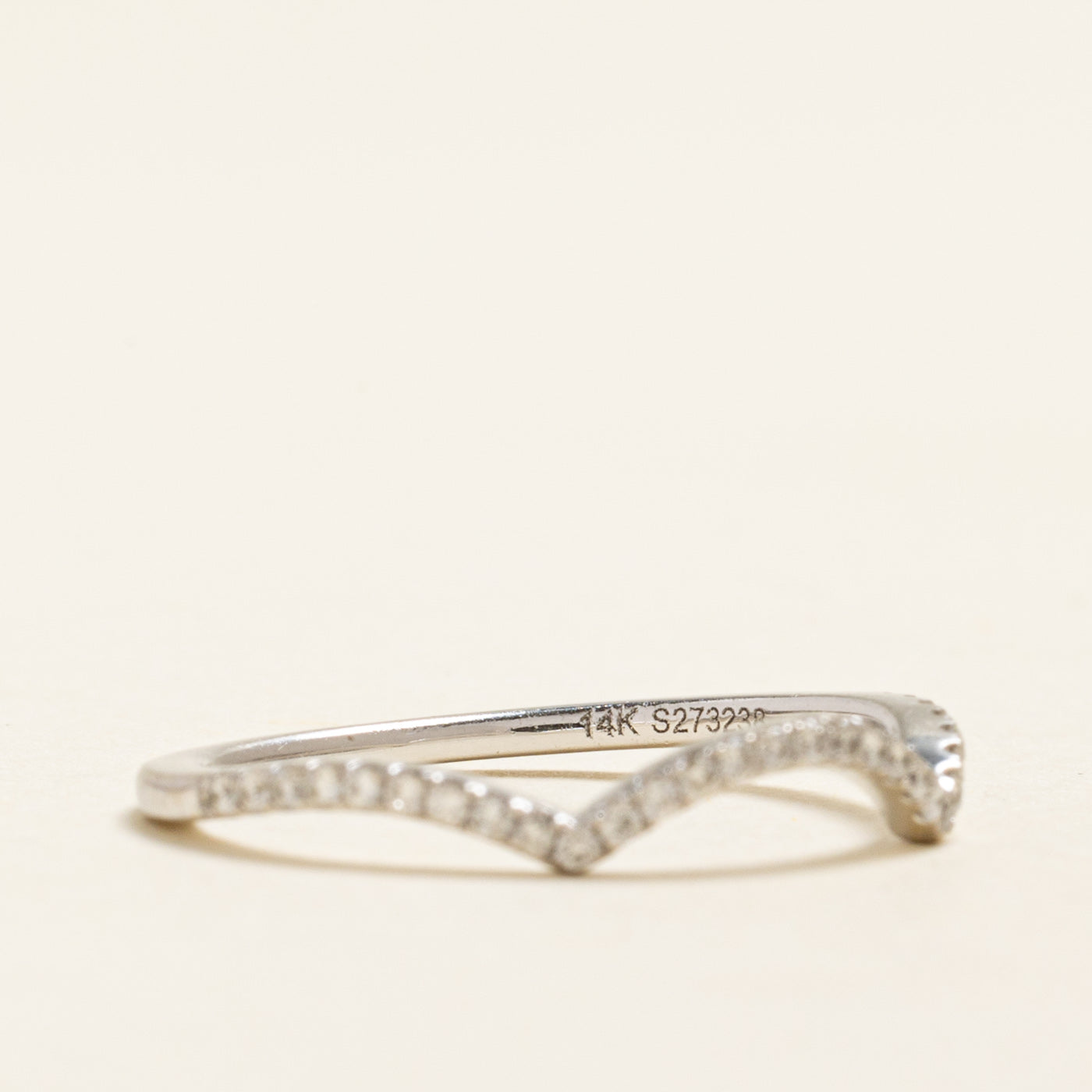 Bague contour en diamants demi-éternité | 0,16 ct | Taille 6,5