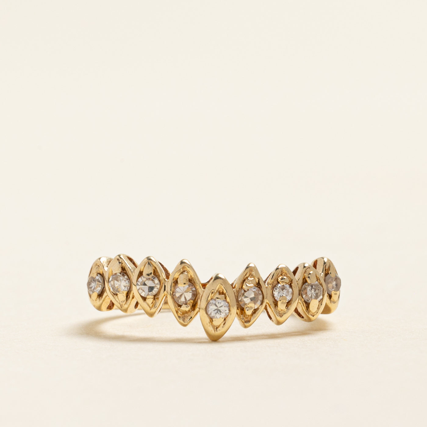 Semi Eternity Diamond Marquise Chevron Ring | 0.13ctw | SZ 1.75