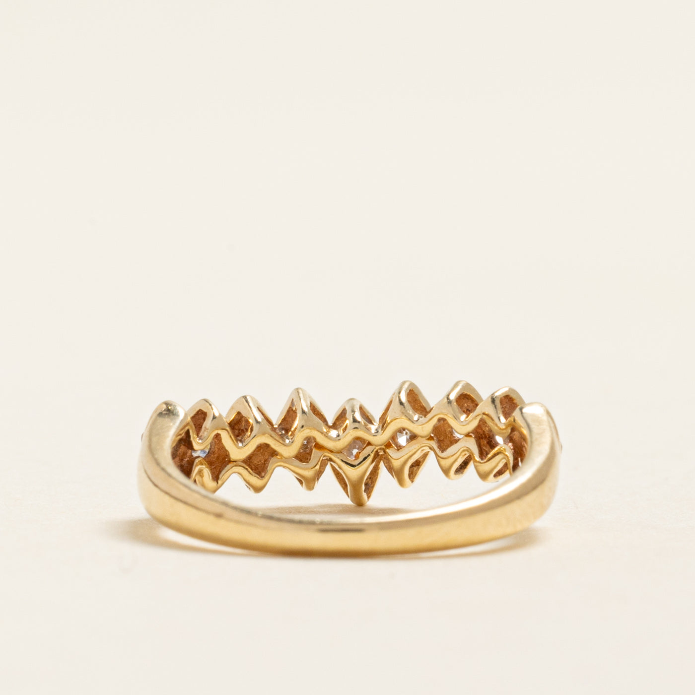 Semi Eternity Diamond Marquise Chevron Ring | 0.13ctw | SZ 1.75