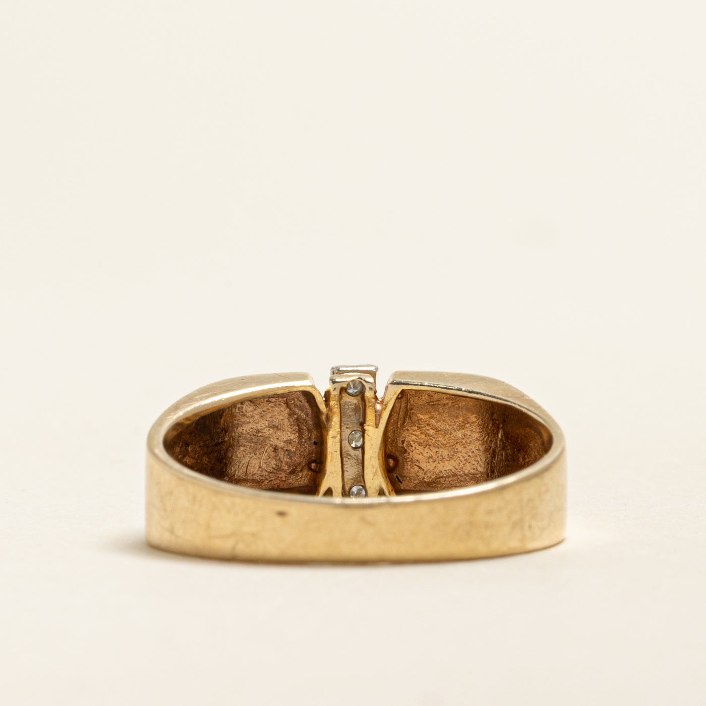 Yellow Gold Diamond Column Ring | 0.05ctw | SZ 10.25