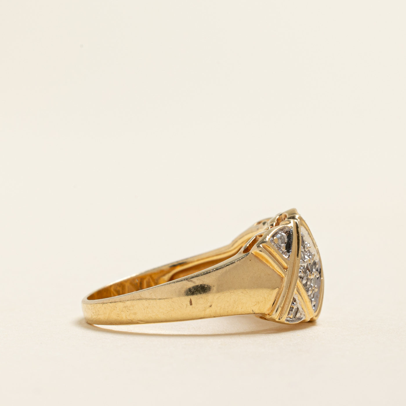 Yellow Gold Diamond Clusters Ring | 0.28ctw | SZ 7