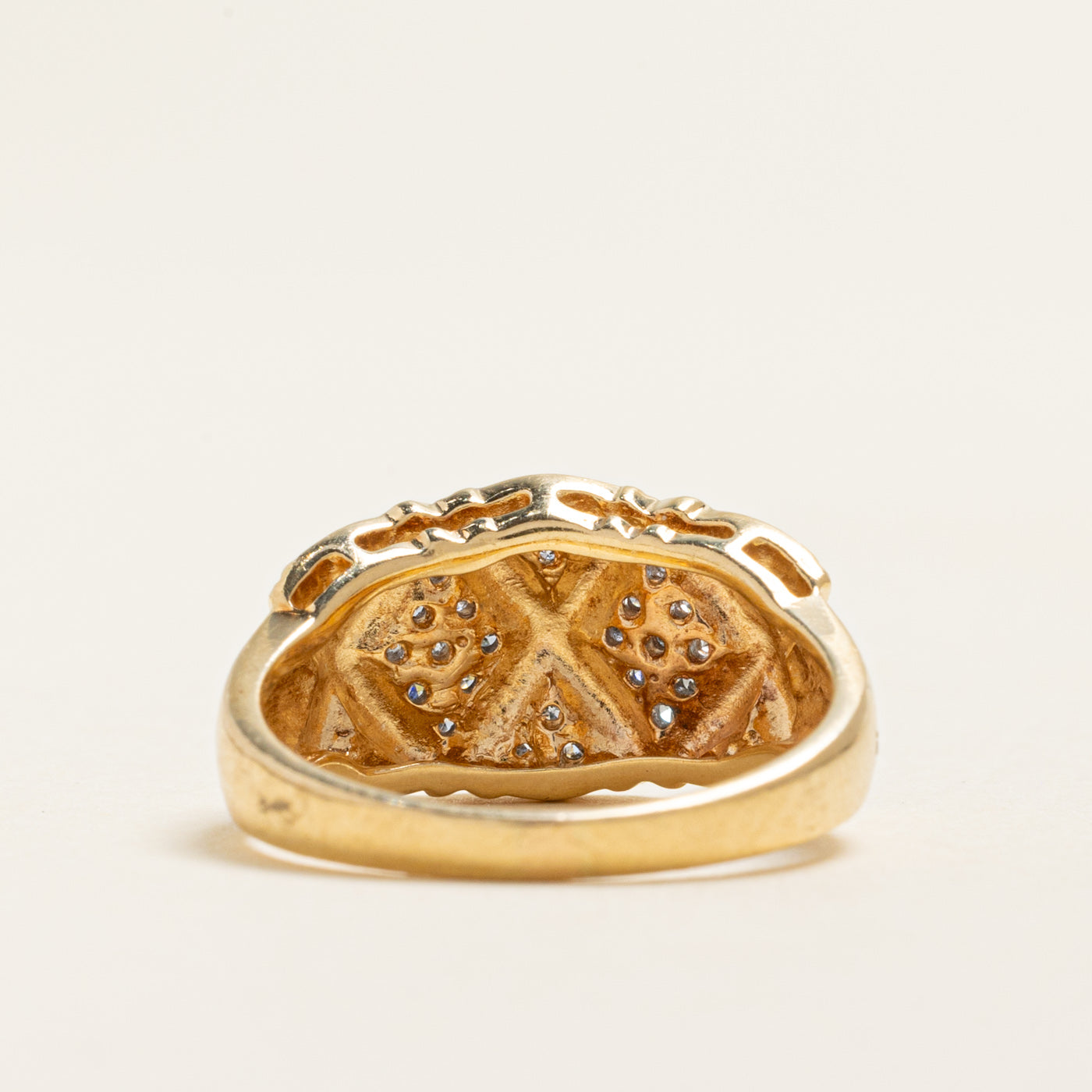Yellow Gold Diamond Clusters Ring | 0.28ctw | SZ 7