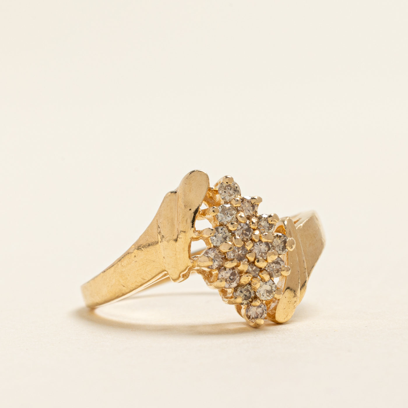 Diamond Marquise Cluster Bypass Ring | 0.25ctw | SZ 6.75