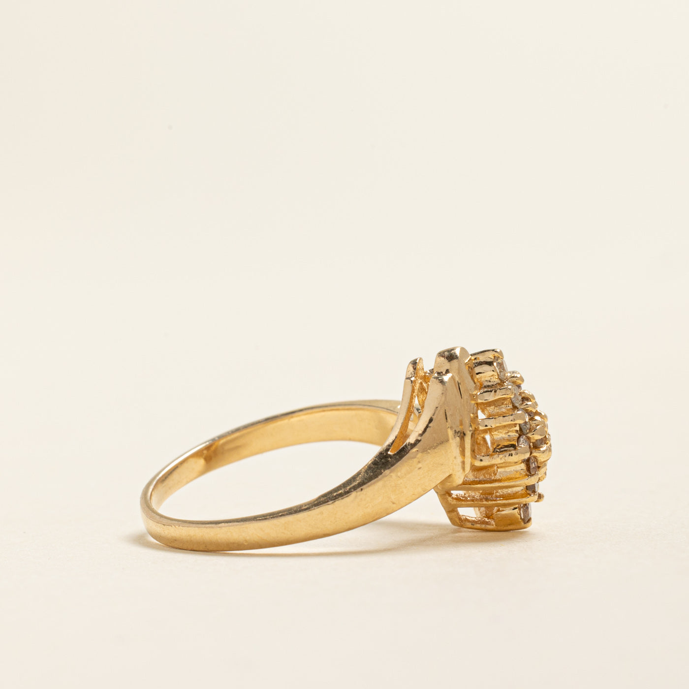Diamond Marquise Cluster Bypass Ring | 0.25ctw | SZ 6.75