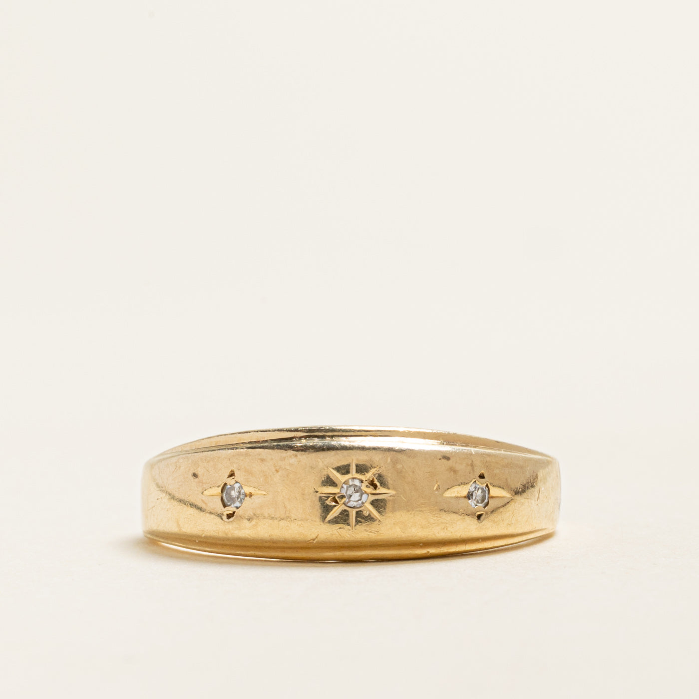 Three Stone Star Set Diamond Ring | 0.04ctw | SZ 11.5