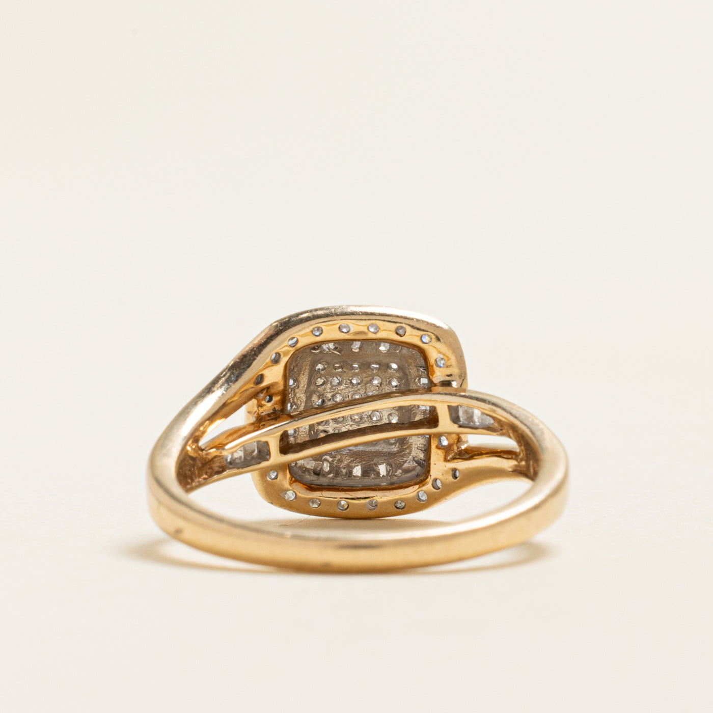 Mixed Cut Diamond Grid Bypass Ring | 0.28ctw | SZ 7.25