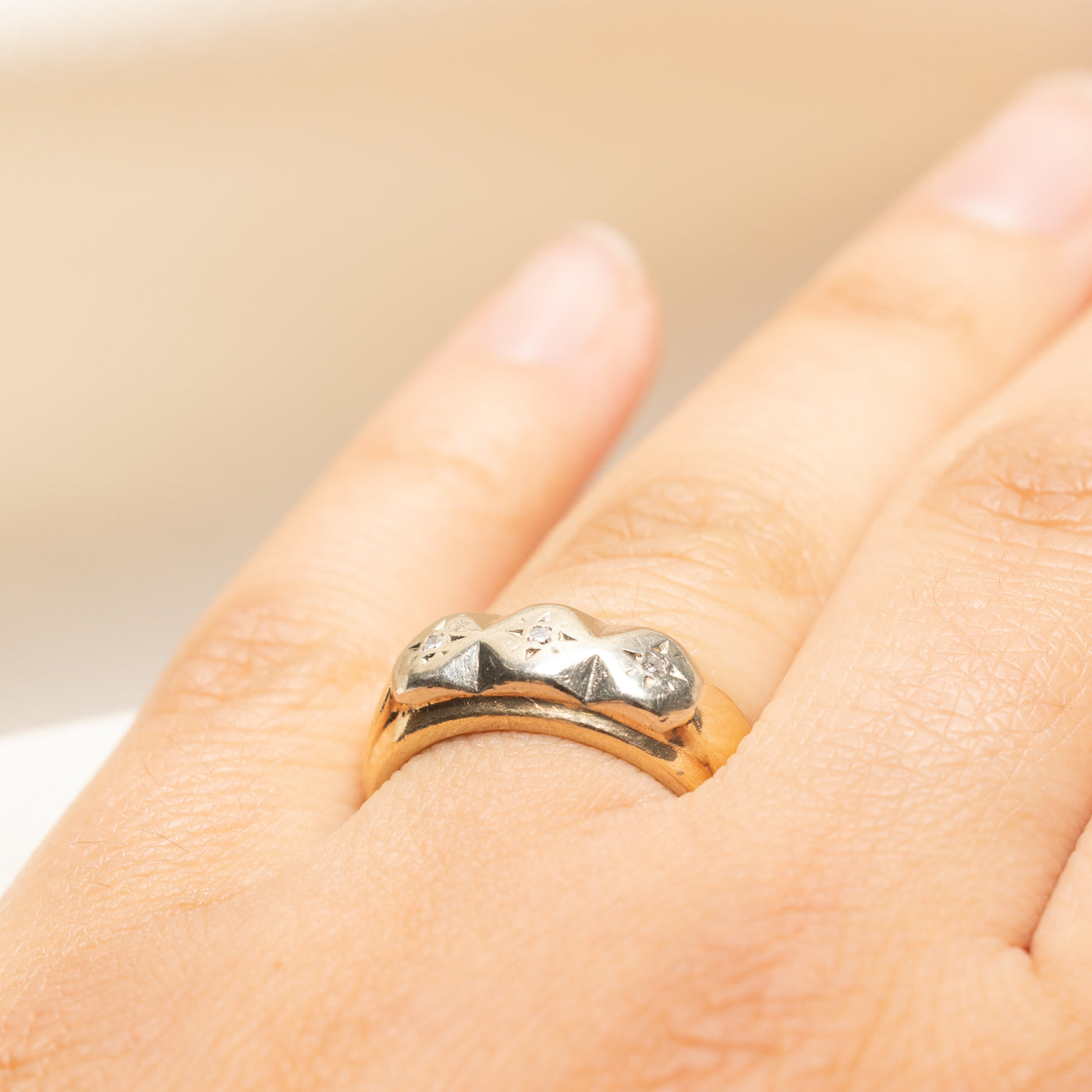 Three Stone Star Set Diamond Band | 0.03ctw | SZ 6.25