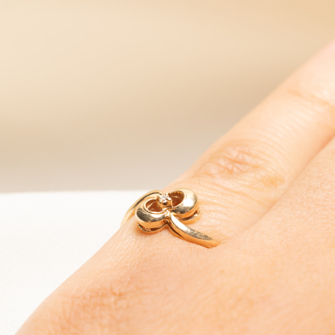 Diamond Petite Bow Ring | 0.01ct | SZ 4.75