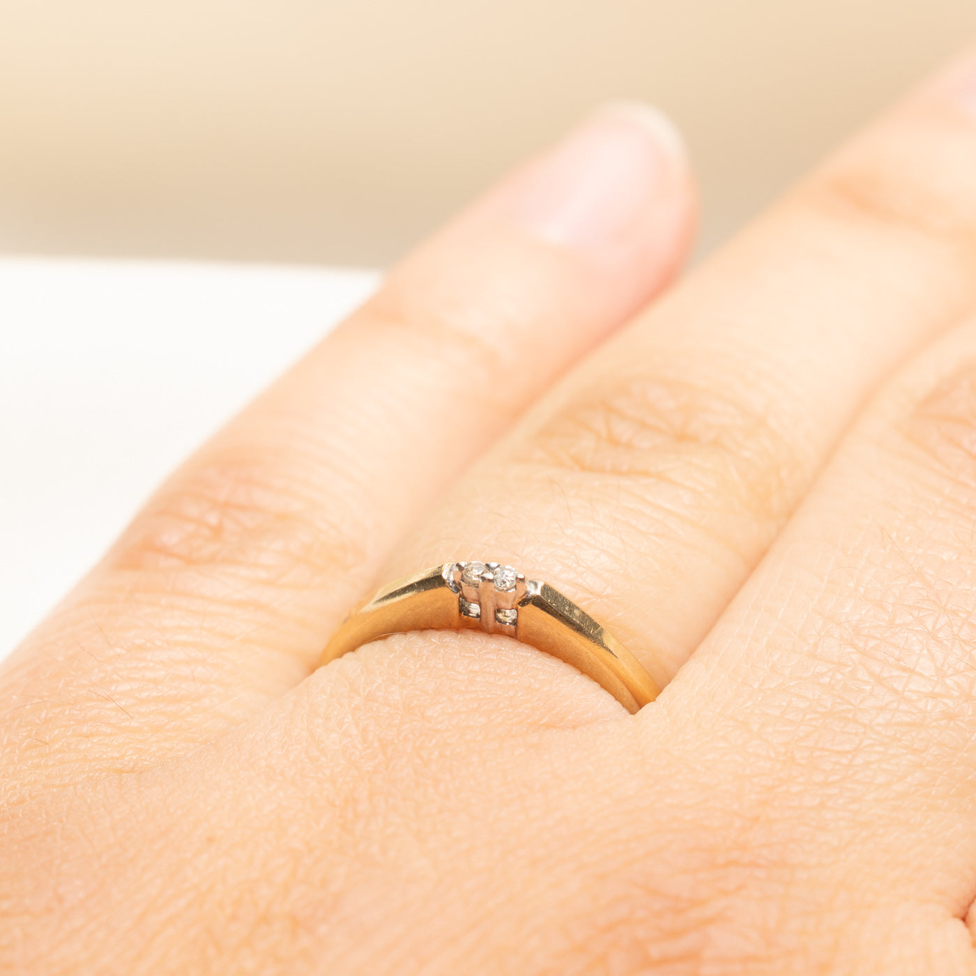 Yellow Gold Two Stone Diamond Ring | 0.02ctw | SZ 6.25